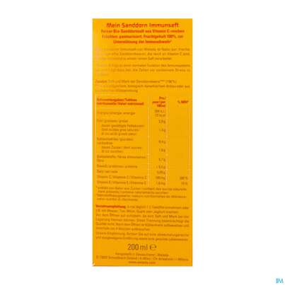 Weleda Mein Sanddorn Immunsaft 200ml, A-Nr.: 5829105 - 04