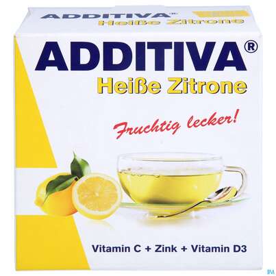 Sie sehen eine Packung Additiva Pulver Heisse Zitrone 10012 10st, Produktbild: 01 Additiva Pulver Heisse Zitrone 10012 10st, A-Nr.: 5810086 - 01