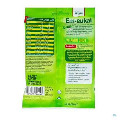 Em-eukal Bonbons Zuckerfrei Vitamin Shot Sauer 75g, A-Nr.: 5899525 - 04