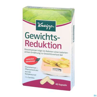 Sie sehen eine Packung Kneipp Gewichtsreduktion Glucomannan 40st, Produktbild: 02 Kneipp Gewichtsreduktion Glucomannan 40st, A-Nr.: 4117087 - 02