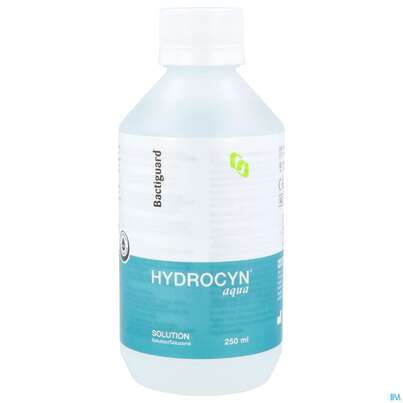 Sie sehen eine Packung Bactiguard Hydrocyn Aqua Solution Hw34e 250ml, Produktbild: 01 Bactiguard Hydrocyn Aqua Solution Hw34e 250ml, A-Nr.: 5824013 - 01