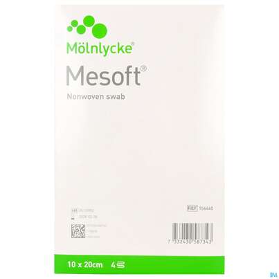 Vlieskompressen Mesoft/set Steril 10x 20cm 4 Fach 120st (60x2), A-Nr.: 1652360 - 02