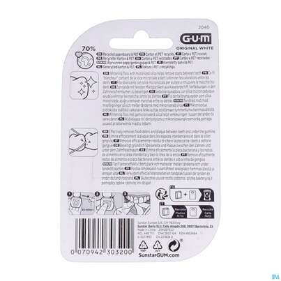 Zahnseide Gum Original White +fluorid Nr 2040 30m, A-Nr.: 3560136 - 04