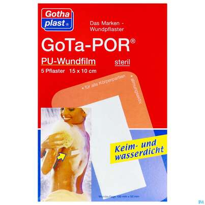 Wundverband Gota-por Pu-wundfilm Steril Wasserfest 150x100mm 5st, A-Nr.: 2982295 - 02