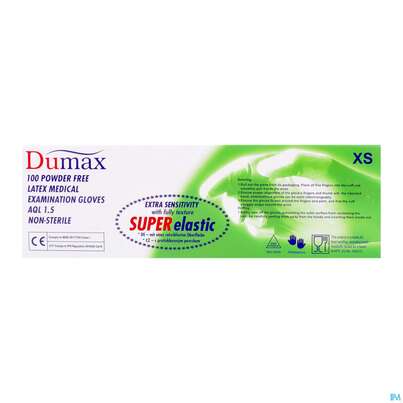 Untersuchungshandschuhe -dumax Latex Puderfrei Xs 100st, A-Nr.: 2995435 - 05