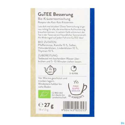Sie sehen eine Packung Sonnentor Tee/aufgussbeutel Bio Gute Besserung 02325 18st, Produktbild: 05 Sonnentor Tee/aufgussbeutel Bio Gute Besserung 02325 18st, A-Nr.: 5913248 - 05