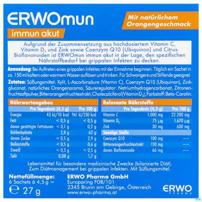 Immun Akut Pulver Erwomun Sachet 6st, A-Nr.: 5941925 - 04
