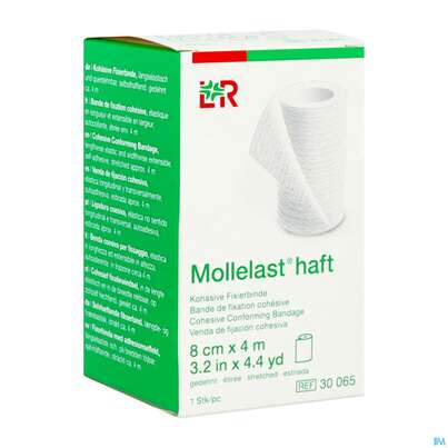 Fixierbinden Mollelast Haft Weiss 4mx 8cm 1st, A-Nr.: 1767666 - 02