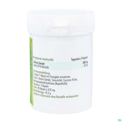 Sie sehen eine Packung Brahmi Kapseln Anatis 90st, Produktbild: 04 Brahmi Kapseln Anatis 90st, A-Nr.: 5071677 - 04