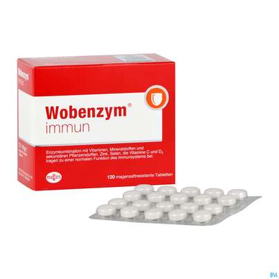 Sie sehen eine Packung Nestle Wobenzym Immun 120 Tabletten, Produktbild: 04 Nestle Wobenzym Immun 120 Tabletten, A-Nr.: 5391755 - 04