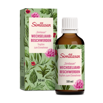 Sie sehen eine Packung „Similasan“ Wechseljahrbeschwerden Tropfen zum Einnehmen, Produktbild: 01 „Similasan“ Wechseljahrbeschwerden Tropfen zum Einnehmen, A-Nr.: 0752444 - 01