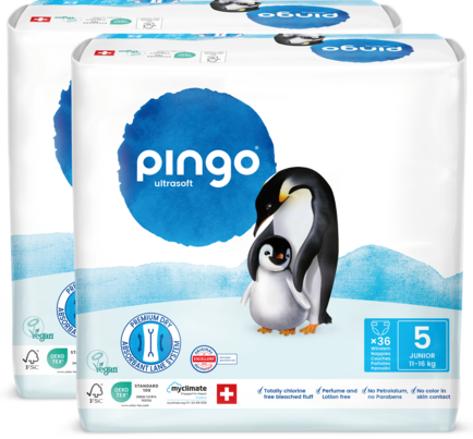 Bio Windeln Nr.5 Junior Jumbo 11-16kg Pinguin – Pingo Swiss, A-Nr.: 4559603 - 01