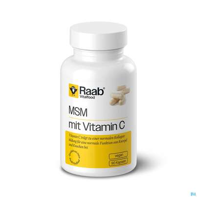 Sie sehen eine Packung Msm Kapseln +vitamin C Raab 90st, Produktbild: 01 Msm Kapseln +vitamin C Raab 90st, A-Nr.: 5870740 - 01