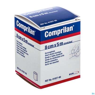 Sie sehen eine Packung Elastische Binden Comprilan Textilelast.kurzzugbinde 5mx 8cm Nr 0102700 1st, Produktbild: 03 Elastische Binden Comprilan Textilelast.kurzzugbinde 5mx 8cm Nr 0102700 1st, A-Nr.: 0921622 - 03