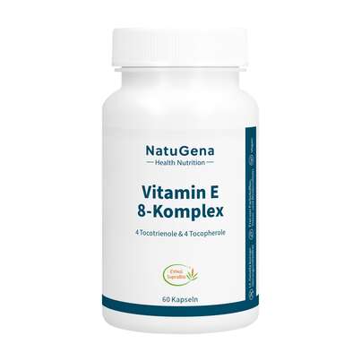 Sie sehen eine Packung NatuGena Vitamin E 8-Komplex Kapseln, Produktbild: 01 NatuGena Vitamin E 8-Komplex Kapseln, A-Nr.: 5989783 - 01