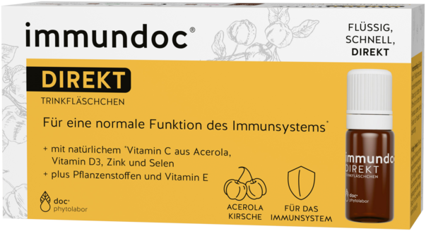 Sie sehen eine Packung immundoc® DIREKT Trinkfläschchen, Produktbild: 01 immundoc® DIREKT Trinkfläschchen, A-Nr.: 5329176 - 01