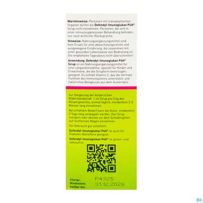 Defendyl Imunoglukan Sirup 120ml, A-Nr.: 4023593 - 06