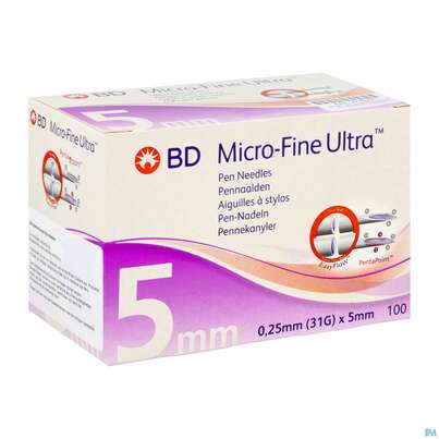 Sie sehen eine Packung Injektionsspritzen U.zubeh. Insulin Bd Pen-nadel 5mm -tam 100st, Produktbild: 02 Injektionsspritzen U.zubeh. Insulin Bd Pen-nadel 5mm -tam 100st, A-Nr.: 4736933 - 02