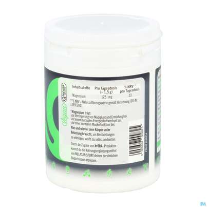 Sie sehen eine Packung Melasan/sport Sportgetraenk X-tra Magnesium 110g, Produktbild: 03 Melasan/sport Sportgetraenk X-tra Magnesium 110g, A-Nr.: 5256514 - 03