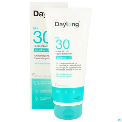 Sie sehen eine Packung Sonnenprodukte Daylong/sensitive Gel-creme Spf30 200ml, Produktbild: 11 Sonnenprodukte Daylong/sensitive Gel-creme Spf30 200ml, A-Nr.: 5688082 - 11