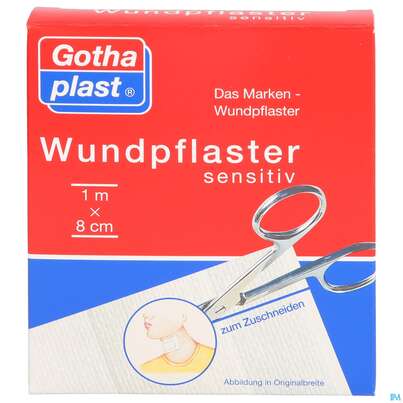 Sie sehen eine Packung Wundpflaster Sensitiv 1mx 8cm 1st, Produktbild: 01 Wundpflaster Sensitiv 1mx 8cm 1st, A-Nr.: 2590810 - 01