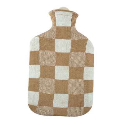 Sie sehen eine Packung Wärmflasche Strick Öko-Tex Karo beige 2,0L, Produktbild: 01 Wärmflasche Strick Öko-Tex Karo beige 2,0L, A-Nr.: 5912131 - 01