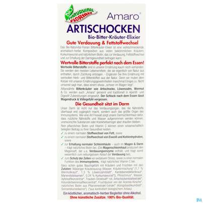 Artischocken Amaro Bitterkraeuter Bio Elixier Kraeuter Fruechte Alkoholfrei 330ml, A-Nr.: 3823699 - 04