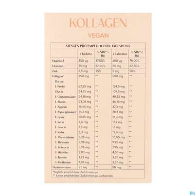 Sie sehen eine Packung Kollagen Tabl Niwi Vegan 60st, Produktbild: 03 Kollagen Tabl Niwi Vegan 60st, A-Nr.: 5942468 - 03