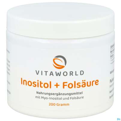 Sie sehen eine Packung Inositol Pulver +folsaeure Vegan -vita World 200g, Produktbild: 02 Inositol Pulver +folsaeure Vegan -vita World 200g, A-Nr.: 4843965 - 02