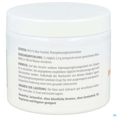 Sie sehen eine Packung Inositol Pulver +folsaeure Vegan -vita World 200g, Produktbild: 03 Inositol Pulver +folsaeure Vegan -vita World 200g, A-Nr.: 4843965 - 03