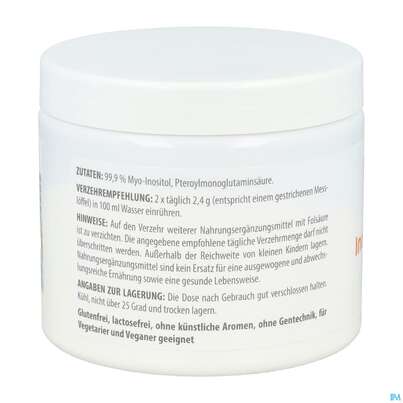 Sie sehen eine Packung Inositol Pulver +folsaeure Vegan -vita World 200g, Produktbild: 04 Inositol Pulver +folsaeure Vegan -vita World 200g, A-Nr.: 4843965 - 04