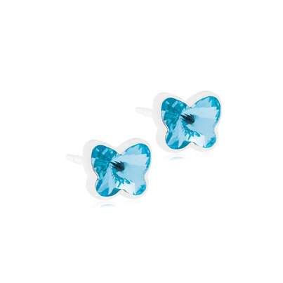 Sie sehen eine Packung Blomdahl Ohrstecker Schmetterlinge blau, Produktbild: 01 Blomdahl Ohrstecker Schmetterlinge blau, A-Nr.: 6020179 - 01
