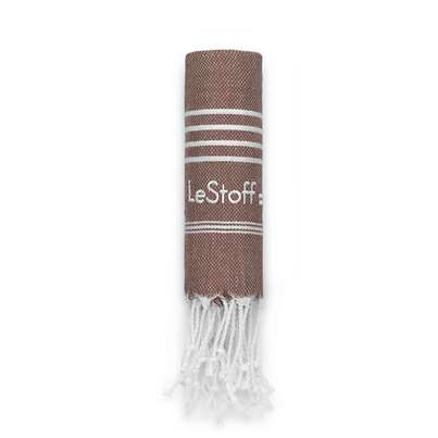 Sie sehen eine Packung LeStoff Hamamtuch Brown, Produktbild: 01 LeStoff Hamamtuch Brown, A-Nr.: 5839730 - 01