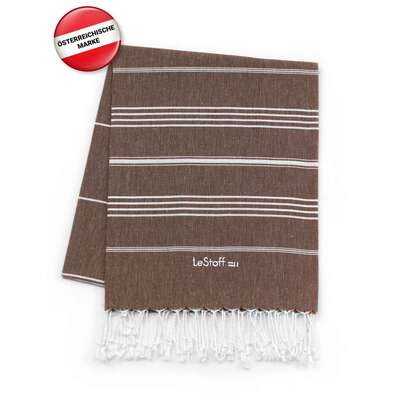 Sie sehen eine Packung LeStoff Hamamtuch Brown, Produktbild: 02 LeStoff Hamamtuch Brown, A-Nr.: 5839730 - 02
