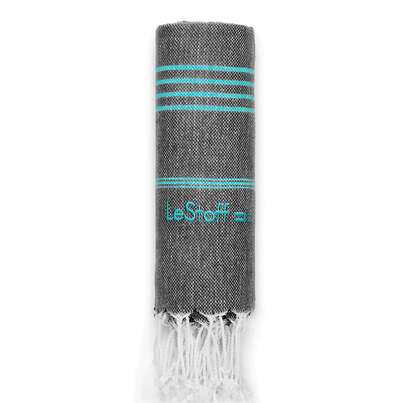 LeStoff Hamamtuch Anthrazite-Aqua, A-Nr.: 5839859 - 01