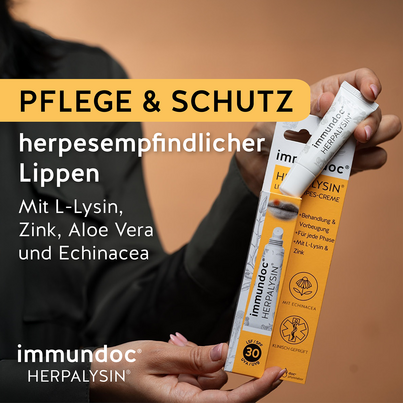 Sie sehen eine Packung immundoc® HERPALYSIN®, Produktbild: 02 immundoc® HERPALYSIN®, A-Nr.: 5452215 - 02