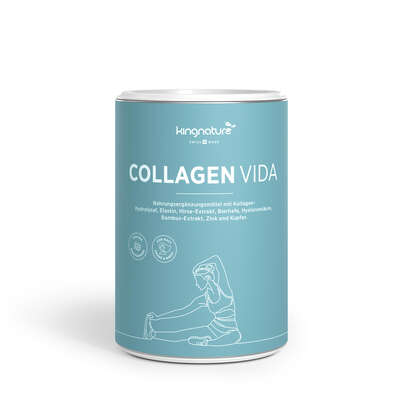 Sie sehen eine Packung KINGNATURE Collagen Vida Plv Ds 326 g, Produktbild: 01 KINGNATURE Collagen Vida Plv Ds 326 g, A-Nr.: 6037493 - 01