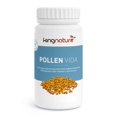 Sie sehen eine Packung KINGNATURE Pollen Vida Kaps 90 Stk, Produktbild: 01 KINGNATURE Pollen Vida Kaps 90 Stk, A-Nr.: 4596484 - 01