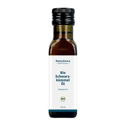Sie sehen eine Packung NatuGena Bio Schwarzkümmel Öl, Produktbild: 01 NatuGena Bio Schwarzkümmel Öl, A-Nr.: 5877624 - 01