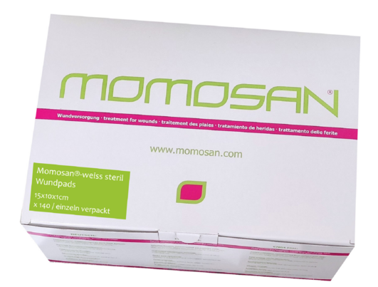 MOMOSAN-weiss steril Wund-Pads 15x10x1cm 140 Stück, A-Nr.: 3995058 - 01