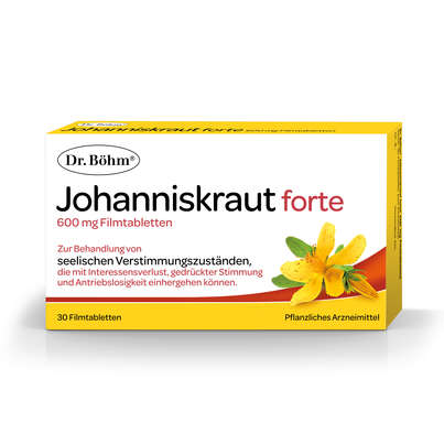 Sie sehen eine Packung Dr. Böhm Johanniskraut forte, Produktbild: 01 Dr. Böhm Johanniskraut forte, A-Nr.: 4201190 - 01