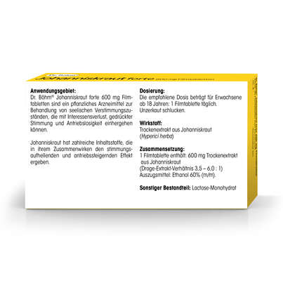 Sie sehen eine Packung Dr. Böhm Johanniskraut forte, Produktbild: 06 Dr. Böhm Johanniskraut forte, A-Nr.: 4201190 - 06