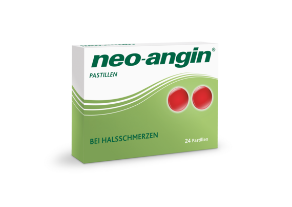 Sie sehen eine Packung neo-angin® Pastillen, Produktbild: 01 neo-angin® Pastillen, A-Nr.: 0037138 - 01