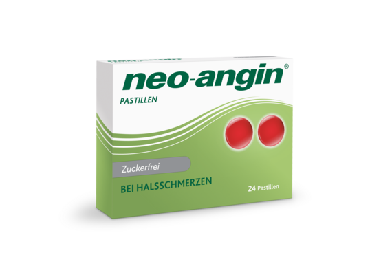Sie sehen eine Packung neo-angin® zuckerfrei Pastillen, Produktbild: 01 neo-angin® zuckerfrei Pastillen, A-Nr.: 1283371 - 01
