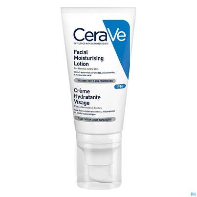 Sie sehen eine Packung Cerave Feuchtigkeitsspendende Gesichtscreme 52ml, Produktbild: 04 Cerave Feuchtigkeitsspendende Gesichtscreme 52ml, A-Nr.: 4801866 - 04