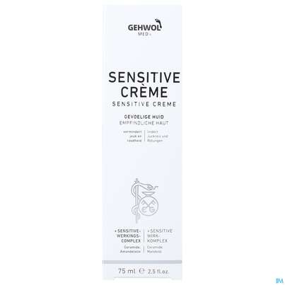 Sie sehen eine Packung Gehwol Med.sensitive Creme Nr.64143 75ml, Produktbild: 02 Gehwol Med.sensitive Creme Nr.64143 75ml, A-Nr.: 4792707 - 02