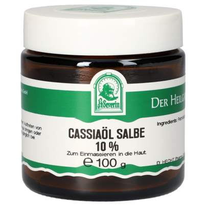 Sie sehen eine Packung CASSIAÖL SALBE 10% 100 G, Produktbild: 01 CASSIAÖL SALBE 10% 100 G, A-Nr.: 5303828 - 01