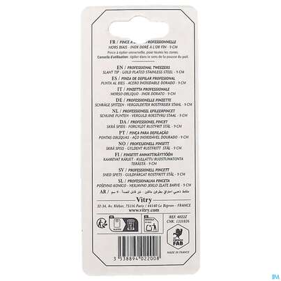Pinzetten Vitry/professionelle Vergoldet Rostfrei 9cm 4022 1st, A-Nr.: 4627983 - 04