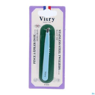 Sie sehen eine Packung Vitry Farbige Zupfpinzette, Schräge Spitze_12 1pc, Produktbild: 24 Vitry Farbige Zupfpinzette, Schräge Spitze_12 1pc, A-Nr.: 4627581 - 24