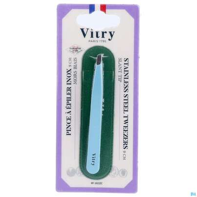 Sie sehen eine Packung Vitry Farbige Zupfpinzette, Schräge Spitze_12 1pc, Produktbild: 25 Vitry Farbige Zupfpinzette, Schräge Spitze_12 1pc, A-Nr.: 4627581 - 25